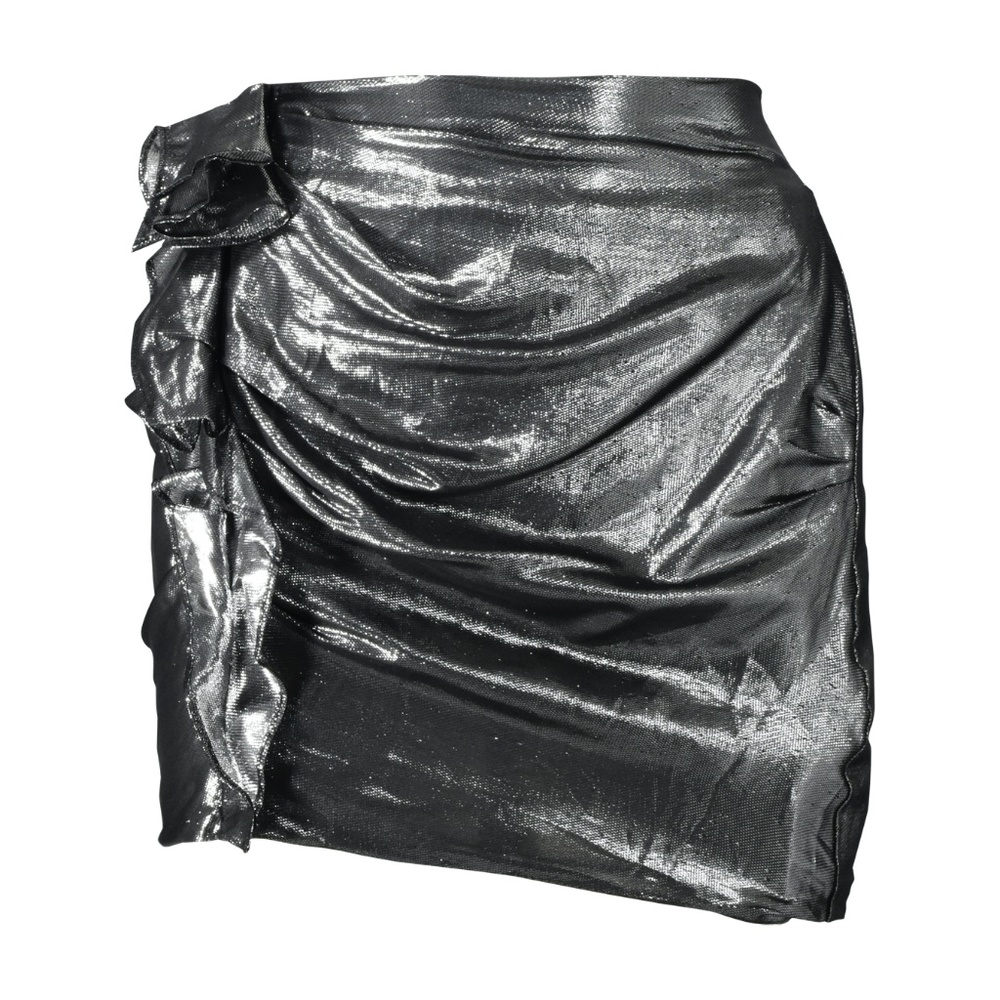 ISABEL MARANT Anouk Metallic Silk Mini Skirt FR 38
